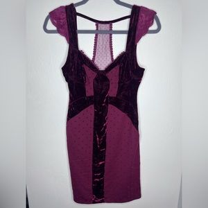 Free People Sexy Burgandy Lace Dress